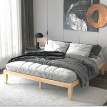 Load image into Gallery viewer, 14 Inch King Size Wood Platform Bed Frame-Natural
