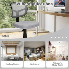 Load image into Gallery viewer, Armless Computer Chair w/Height Adjustment &amp; Breathable Mesh - Home Office-Gray
