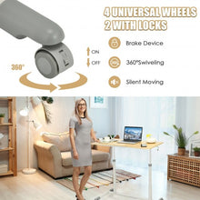 Load image into Gallery viewer, Height Adjustable Computer Desk Sit to Stand Rolling Notebook Table -Natural
