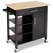 Load image into Gallery viewer, 4-Tier Rolling Wood Kitchen Trolley Island Storage Cabinet
