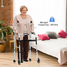 Load image into Gallery viewer, Folding Rehabilitation Auxiliary Standard Walker Aluminum Alloy with Support
