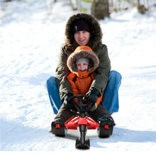 Load image into Gallery viewer, Snow Sled w/ Steering Wheel &amp; Double Brakes Pull Rope Slider
