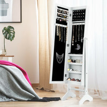 Load image into Gallery viewer, Freestanding Mirrored Jewelry Armoire Cabinet with Lights
