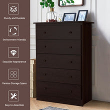 Load image into Gallery viewer, Functional Storage Organized Dresser with 5 Drawer-Espresso
