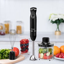 Load image into Gallery viewer, 4-in-1 Immersion Hand Blender Set w/ Food Chopper and Beaker-Black
