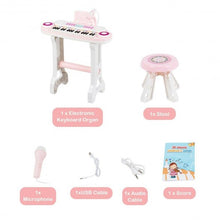 Load image into Gallery viewer, 37-key Kids Electronic Piano Keyboard Playset-Pink
