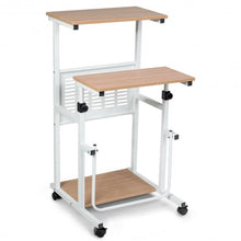 Load image into Gallery viewer, Height Adjustable Mobile Computer Stand Up Desk
