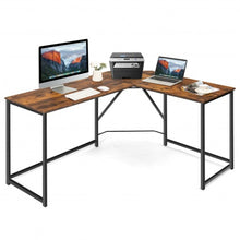 Load image into Gallery viewer, 58&quot; x 47&quot; L Shaped Corner Home Office Computer Desk Home-Rustic Brown
