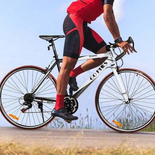 700C 21 Speed Quick Release Aluminum Road  Bike-Red