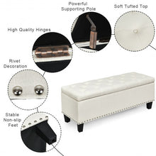 Load image into Gallery viewer, 48&quot; Rectangular Fabric Storage Ottoman Bench Button Tufted Foot Rest Stool-Beige
