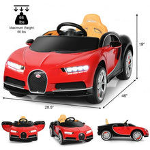Load image into Gallery viewer, 12V Licensed Bugatti Chiron Kids Ride on Car with Storage Box and MP3-Red
