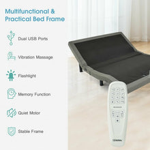 Load image into Gallery viewer, Adjustable Massage Upholstered Bed Base w/ Remote Control &amp; USB Ports-Queen size
