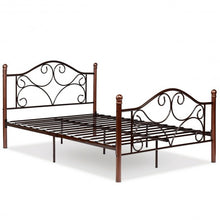 Load image into Gallery viewer, Full Size Steel Bed Frame with Stable Platform and Metal Slats-Chocolate
