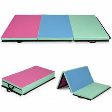 Load image into Gallery viewer, 6&#39; x 4&#39; Tri-Fold Gymnastics Mat Thick Folding Panel-Multicolor
