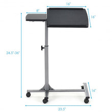Load image into Gallery viewer, Adjustable Angle Height Rolling Laptop Table
