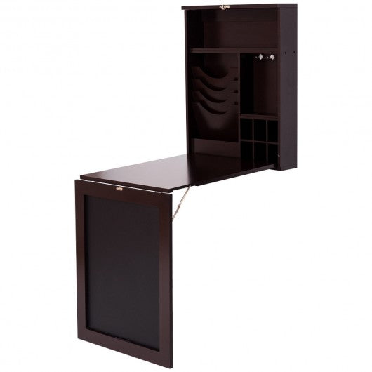 Space Saver Convertible Wall Mounted Desk-Coffee