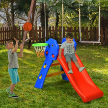 Load image into Gallery viewer, 2 Step Children Folding Slide with Basketball Hoop
