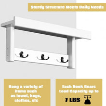 Load image into Gallery viewer, Entryway Hanging Wood Coat Rack with 3 Double Hooks-White
