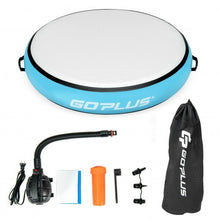Load image into Gallery viewer, 40&quot; Inflatable Round Gymnastic Mat Tumbling Floor Mat with Electric Pump-Blue
