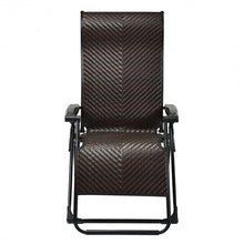 Load image into Gallery viewer, Patio Rattan Zero Gravity Lounge Chair
