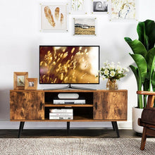 Load image into Gallery viewer, Industrial TV Stand with Storage Cabinets-Coffee
