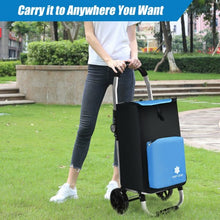 Load image into Gallery viewer, Folding Utility Shopping Trolley with Removable Bag-Blue
