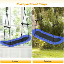 Load image into Gallery viewer, Saucer Tree Swing Surf Kids Outdoor Adjustable Oval Platform Set w/Handle-Blue
