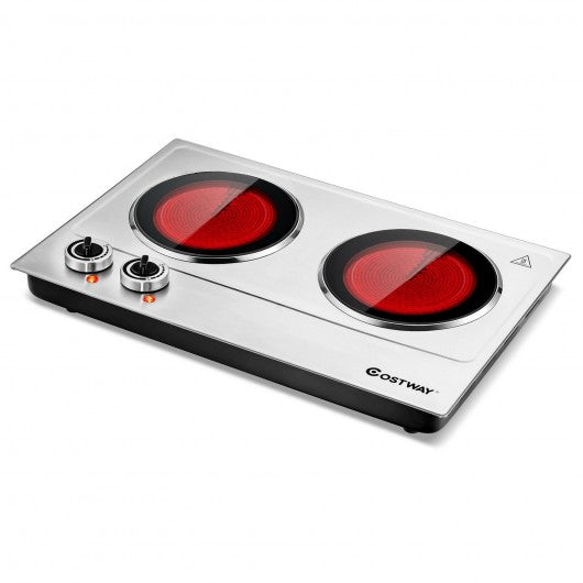 1800W Stainless Steel Infrared Cooktop w/Non-slipping Feet & Adjustable Temp