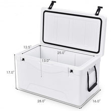 Load image into Gallery viewer, 64 Quart Heavy Duty Outdoor Insulated Fishing Hunting Ice Chest -White
