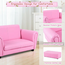 Load image into Gallery viewer, Soft Kids Double Sofa with Ottoman-Pink
