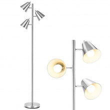 Load image into Gallery viewer, 64" 3-Light LED Floor Lamp Reading Light for Living Room Bedroom-Silver
