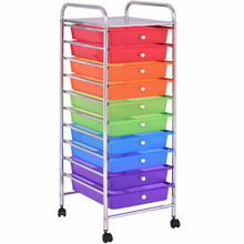 Load image into Gallery viewer, 10 Drawers Rolling Metal Storage Cart
