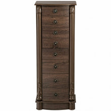 Load image into Gallery viewer, 7 Drawers Retro Standing Wood Jewelry Cabinet
