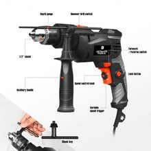 Load image into Gallery viewer, 1/2&quot; Electric Corded Impact Hammer Drill Variable Speed
