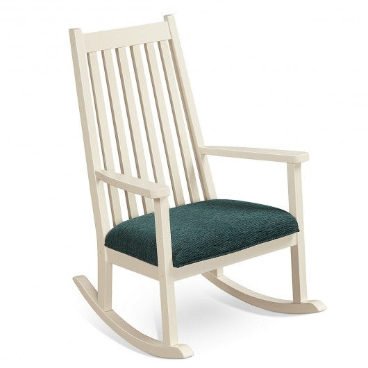 Wood Rocking Chair  with Thick Cushion