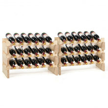 Load image into Gallery viewer, 36 Bottles Stackable Wooden Wobble-Free Modular Wine Rack
