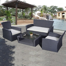 Load image into Gallery viewer, 4 pcs Patio Wicker Rattan Seat Cushioned Set
