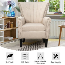 Load image into Gallery viewer, Modern Accent Tufted Upholstered Single Sofa-Beige
