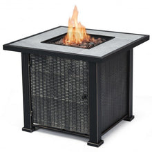 Load image into Gallery viewer, 30&quot; Square Outdoor Fireplace Propane Gas Fire Pit  Table-Black
