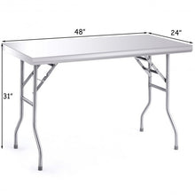 Load image into Gallery viewer, 48&quot; x 24&quot; Stainless Steel Folding Work Table
