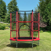 Load image into Gallery viewer, 55&quot; Youth Jumping Round Trampoline with Safety Pad Enclosure-Red
