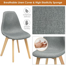 Load image into Gallery viewer, 4Pcs Modern Dining Chair Set with Wood Legs and Fabric Cushion Seat
