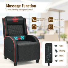 Load image into Gallery viewer, Massage Gaming Recliner Chair w/Headrest &amp; Adjustable Backrest - Home Theater-RE
