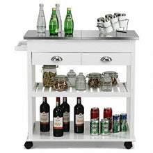 Load image into Gallery viewer, Stainless Steel Mobile Kitchen Trolley Cart With Drawers &amp; Casters-White
