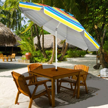 Load image into Gallery viewer, 7.2 FT Portable Outdoor Beach Umbrella with Sand Anchor and Tilt Mechanism for  Poolside and Garden-Multicolor
