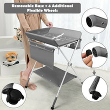 Load image into Gallery viewer, Folding Baby Changing Table with Storage -Gray
