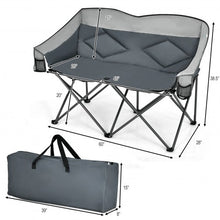 Load image into Gallery viewer, Folding Camping Chair with Bags and Padded Backrest-Gray
