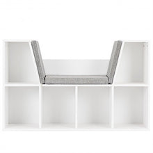 Load image into Gallery viewer, 6-Cubby Kid Storage Bookcase Cushioned Reading Nook
