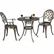 Load image into Gallery viewer, 3 pcs Outdoor Set Patio Bistro with Attached Removable Ice Bucket
