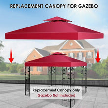 Load image into Gallery viewer, 10&#39; x 10&#39; 2-Tier 3 Colors Patio Canopy Top Replacement Cover- Red
